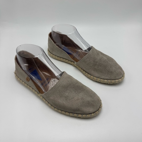 Verbenas Carmen Espadrille Flat Size 38 Gray US 7.5 Leather Comfort Vacation - Picture 1 of 10